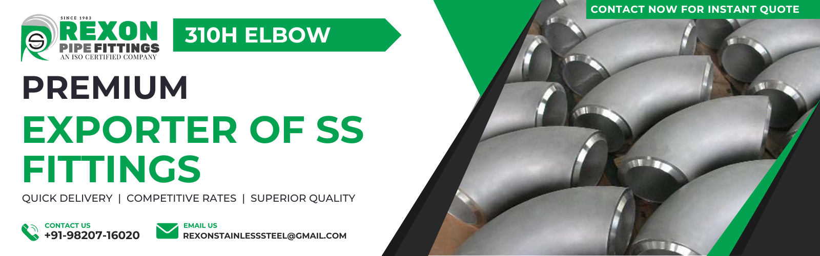 ASTM 310H Stainless Steel ButtWelded Elbow Pipe Fitting Manufacturer